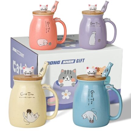 Cat Mugs Set (4pcs)