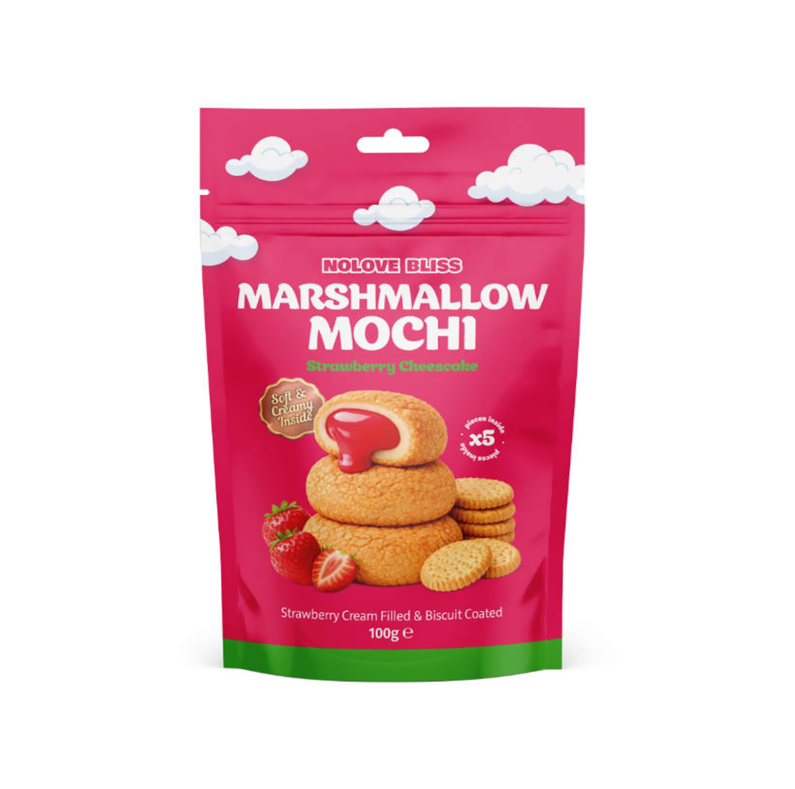 Marshmallow Mochi -Strawberry Cheesecake- (100g) Marshmallow Mochi -Strawberry Cheesecake- (100g) – Image 1